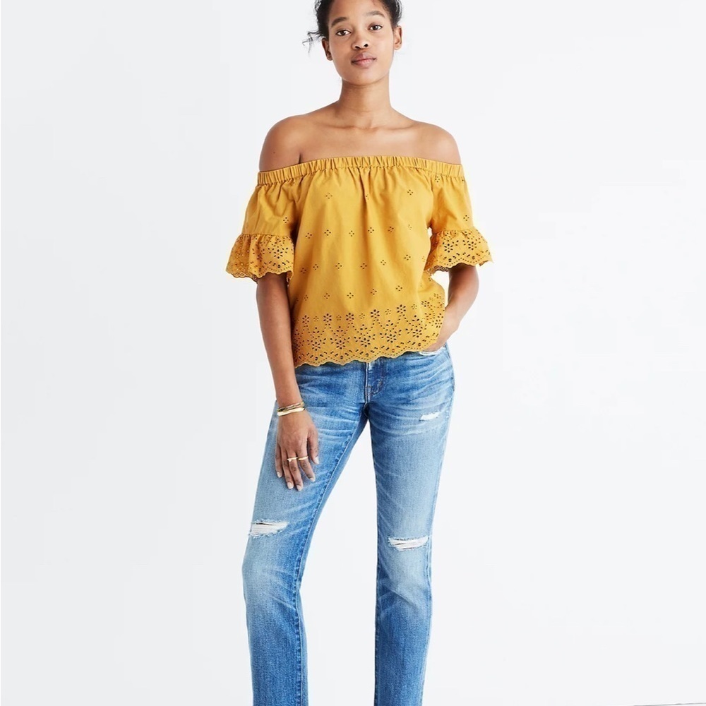 Madewell Eyelet off the shoulder top size XS